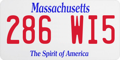 MA license plate 286WI5