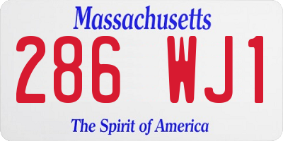 MA license plate 286WJ1