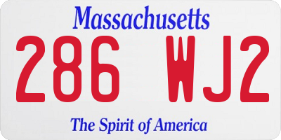 MA license plate 286WJ2