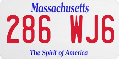 MA license plate 286WJ6