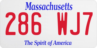 MA license plate 286WJ7