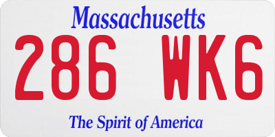 MA license plate 286WK6