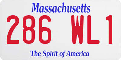 MA license plate 286WL1