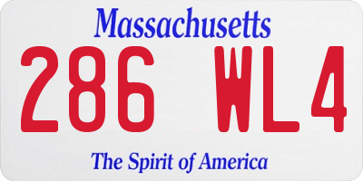 MA license plate 286WL4