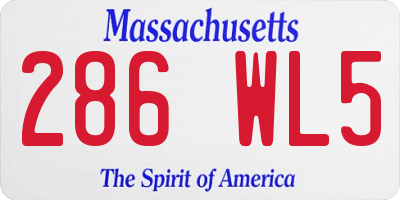 MA license plate 286WL5
