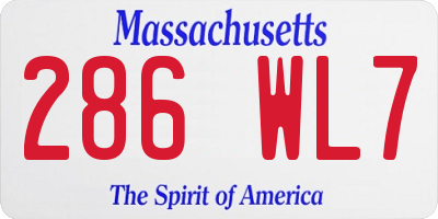 MA license plate 286WL7