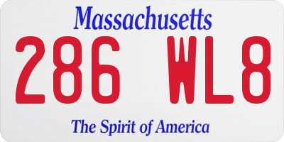 MA license plate 286WL8