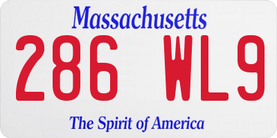 MA license plate 286WL9