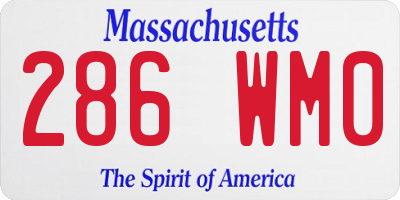 MA license plate 286WM0