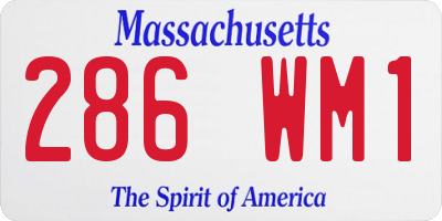 MA license plate 286WM1