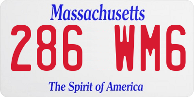 MA license plate 286WM6