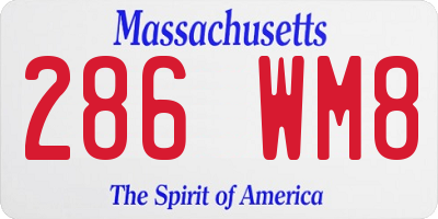 MA license plate 286WM8