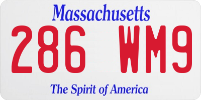 MA license plate 286WM9