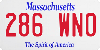MA license plate 286WN0