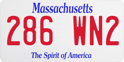 MA license plate 286WN2