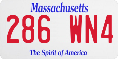 MA license plate 286WN4