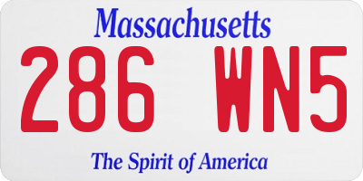 MA license plate 286WN5