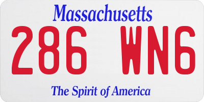 MA license plate 286WN6