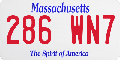 MA license plate 286WN7