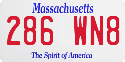 MA license plate 286WN8