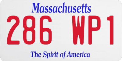 MA license plate 286WP1