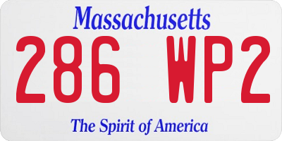 MA license plate 286WP2