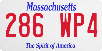 MA license plate 286WP4