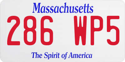 MA license plate 286WP5