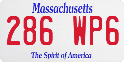 MA license plate 286WP6