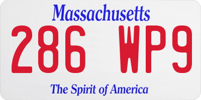 MA license plate 286WP9