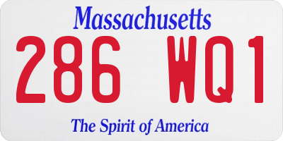 MA license plate 286WQ1