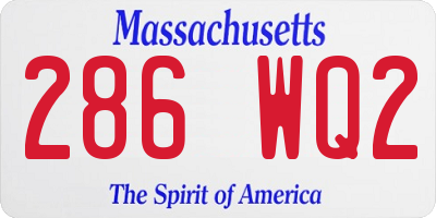 MA license plate 286WQ2