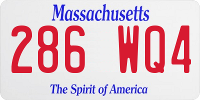 MA license plate 286WQ4