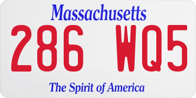 MA license plate 286WQ5