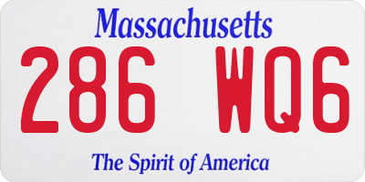 MA license plate 286WQ6