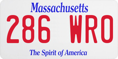 MA license plate 286WR0