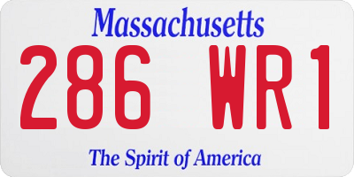 MA license plate 286WR1