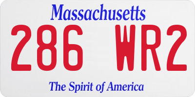 MA license plate 286WR2