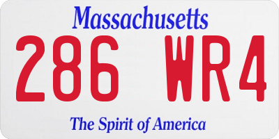 MA license plate 286WR4