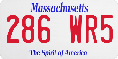 MA license plate 286WR5