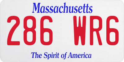 MA license plate 286WR6