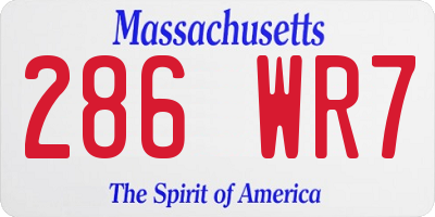 MA license plate 286WR7
