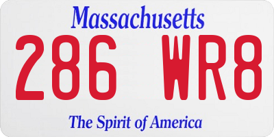 MA license plate 286WR8