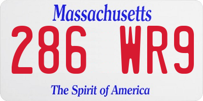 MA license plate 286WR9