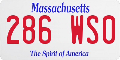 MA license plate 286WS0
