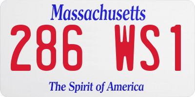 MA license plate 286WS1