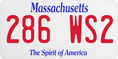 MA license plate 286WS2