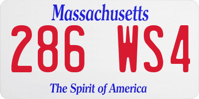 MA license plate 286WS4
