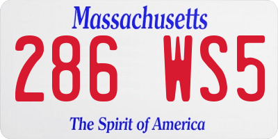MA license plate 286WS5