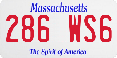 MA license plate 286WS6